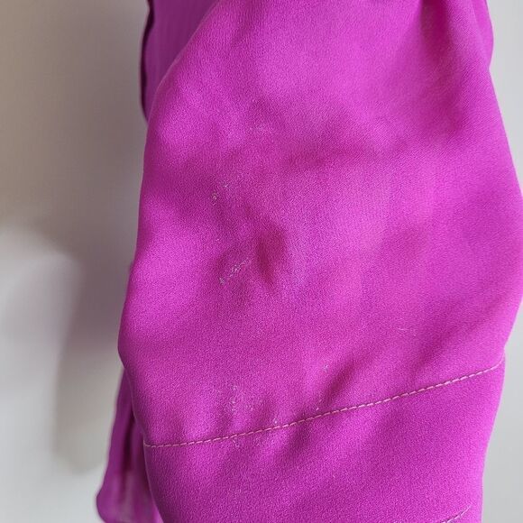 VINTAGE 70s blouse purple Urban Renewal peplum v-neck S - Picture 7 of 12